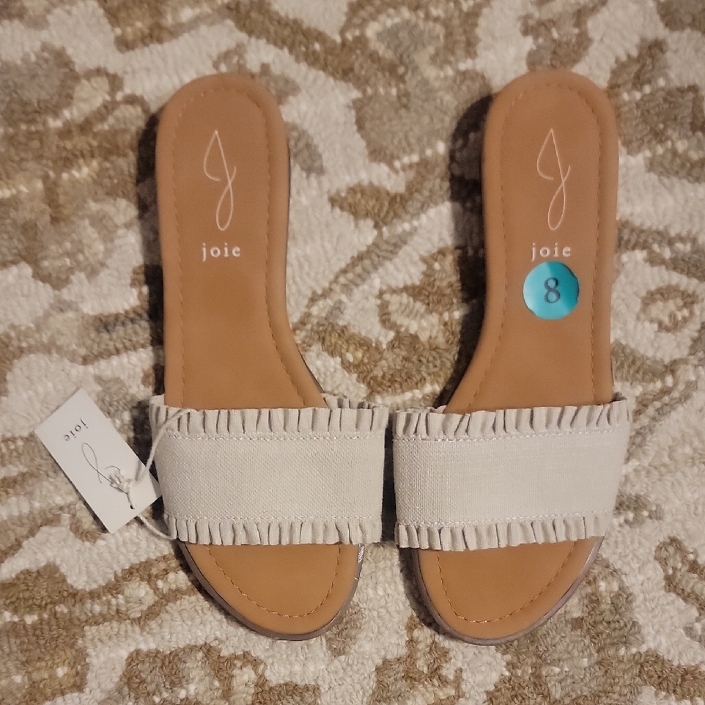 Joie Women's Tan and Cream Slide Sandals